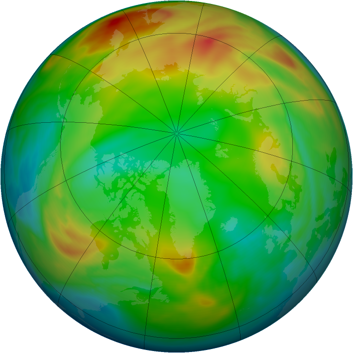 Arctic ozone map for 13 January 2005